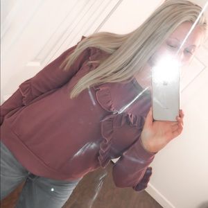 Maroon long sleeve top